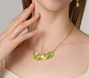 Lemon And Flower Enamel Pendant Necklace