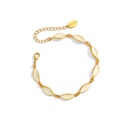 Leaf Shape Elegant Enamel Chain Bracelet2