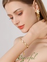 Leaf Shape Elegant Enamel Chain Bracelet4