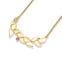 Leaf Shape Zircon Elegant Enamel Collarbone Necklace Bracelet1