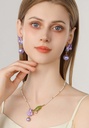 Purple Flower de Luce Irises And Gem Enamel Dangle Stud Earrings4