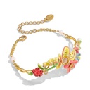 Flower Blossom Branch Enamel Bangle Chain Bracelet2