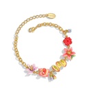 Flower Blossom Branch Enamel Chain Bracelet2