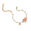 Flower Blossom Enamel Charm Chain Bracelet1