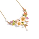 Jasmine Flower Blossom Branch Enamel Pendant Necklace1