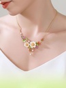 Jasmine Flower Blossom Branch Enamel Pendant Necklace3