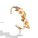 Jasmine Flower Blossom Branch Enamel Bangle Bracelet1