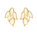 Leaf Shape Elegant Enamel Stud Earrings