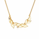 Leaf Shape Zircon Elegant Enamel Collarbone Necklace